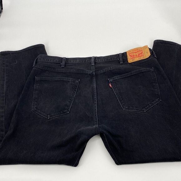 Levi's 501 Women's Denim Jeans Button Fly Straight Leg Black Size 42/30 - Picture 7 of 13